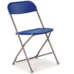 Titan Flat Back Folding Chairs - Blue