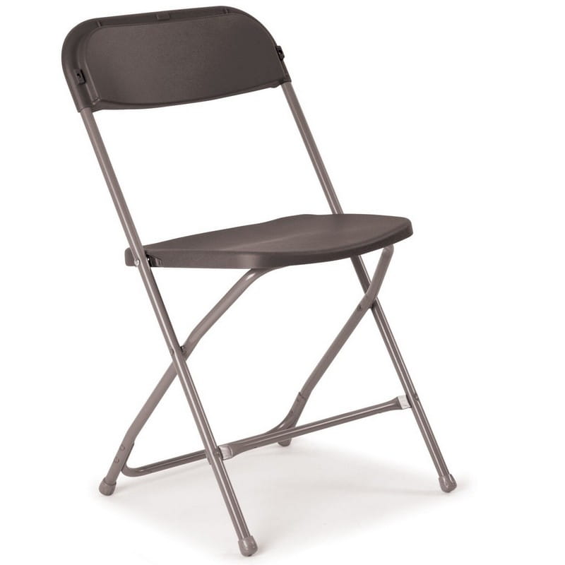 Titan Flat Back Folding Chair - Charcoal