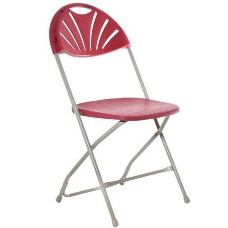 Titan Fan Back Folding Chairs - Blue, Charcoal or Burgundy