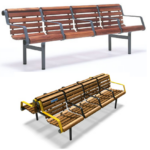 Outdoor back to back public area bench seating