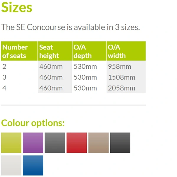 SE Concourse Beam Seating System- See Options
