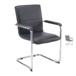 Pavia Chrome Frame Visitor Chairs with Grey or Black PU upholstery